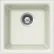 Évier de préparation/bar à double montage Houzer® E-100U CLOUD, série Quartztone, en granit, blanc