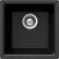 Évier double pour bar et plan de travail Houzer® E-100U MIDNITE, série Quartztone, en granit, noir