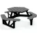 Table de pique-nique hexagonale Global Industrial™ de 6', en plastique recyclé, grise