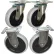 Kit de roulettes Rubbermaid® de 5 pouces à plateau pivotant et fixe, avec matériel de fixation