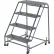 Ballymore 4-Step Steel Rolling Spring Loaded Caster Ladder without Handrails, 24"W Perforated Steps