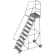 Ballymore 10-Step 59° Steel Rolling Ladder, 28"W Perforated Steps, 21"D Top Step