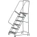 Ballymore 6-Step Steel Rolling Spring Loaded Caster Ladder with Handrails, 24"W Perforated Steps