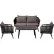 Ensemble de salon Flash Furniture Kierra, 4 pièces, avec table et coussins amovibles à fermeture éclair, noir