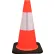Cône de signalisation Plasticade® 18 po, réfléchissant, base noire