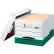 Boîtes de rangement Fellowes R-Kive® pour documents au format Letter/Legal, 15" de long x 12" de large x 10" de haut, blanches et vertes - Lot de 12
