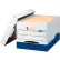 Fellowes R-Kive® Letter/Legal Storage Boxes, 15"L x 12"W x 10"H, White & Blue - Pkg Qty 12