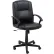 Fauteuil de direction antimicrobien Interion® avec dossier moyen et accoudoirs fixes, cuir reconstitué, noir
