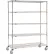 chariotNexel® étagères, chromé, 36" de largeur x 24" de profondeur x 72" de hauteur, roulettes à tige en polyuréthane, 4 roulettes pivotantes, 2 avec frein