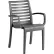 Fauteuil de salle à manger empilable Grosfillex® Astoria, anthracite, emballage en vrac - Quantité par paquet : 16