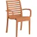 Fauteuil de salle à manger empilable Grosfillex® Astoria, bois de teck - Lot de 4