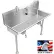 BSM Inc. Stainless Steel Sink, 2 Station w/Knee Operated Faucets 42" L X 20" W X 8" D