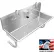 BSM Inc. Stainless Steel Sink, 2 Station w/Manual Faucets Round Tube Mounted 48" L X 20" W X 8" D