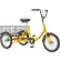 Husky Bicycles Tricycle industriel T-320A avec panier arrière et plate-forme, roues de 20 pouces, capacité de charge de 600 lb, jaune