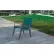 Chaise de jardin en plastique recyclé « Frog Furnishings Plaza », structure argentée, lattes vertes