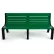 Frog Furnishings Newport 6' Recycled Plastic Bench with Back, Green Bench/Black Frame