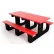 Table de pique-nique Frog Furnishings Park Place 1,83 m en plastique recyclé, rouge