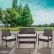 Ensemble de salon de jardin 4 pièces Flash Furniture®, noir avec coussins gris