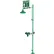 Douche combinée de laboratoire Hughes®, à fixation au sol, cuvette ouverte en ABS, tuyauterie en acier inoxydable
