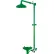 Douche de laboratoire combinée Hughes®, fixation murale, cuvette ouverte en ABS, tuyauterie en acier inoxydable