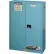 Armoire à acides Justrite de 45 gallons, fermeture automatique, 1 porte, 109 cm (L) x 46 cm (P) x 165 cm (H), bleue