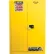 Armoire à peinture et encre Justrite 60 gallons, 1 porte coulissante à fermeture automatique, 109 cm (L) x 46 cm (P) x 165 cm (H), jaune