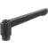 Levier réglable JW Winco 14NA05K en zinc moulé sous pression avec composants en acier - Filetage taraudé M14 x 2,0