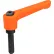 Levier réglable moulé sous pression - 1/2-13 - Poignée de 3,07" - Tige de 1,26" - Orange - J.W. Winco 8T32A03O GN300