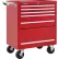 Armoire à roulettes Kennedy® K2000 à 5 tiroirs avec compartiment, 29" de largeur x 20" x 34-15/16" de hauteur, rouge