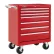 Armoire à roulettes Kennedy® K2000 à 7 tiroirs, 29" de largeur x 20" x 34-15/16" de hauteur, rouge