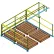 Barrière pivotante en acier pour palettes Kee Safety® pour mezzanine, modèle standard, 96" de largeur x 108" de profondeur x 96" de hauteur libre