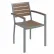 Fauteuil d'extérieur KFI - Couleur moka avec structure argentée - Série Ivy