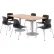 Ensemble table et chaises KFI, 72" de long x 36" de large, table en érable avec chaises noires