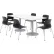 Ensemble table et chaises KFI, 183 cm L x 91 cm l, table blanche et chaises noires