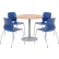 Ensemble de table et chaises de salle à manger rondes KFI 36", table en érable avec chaises bleu marine