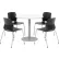 Ensemble table et chaises de salle à manger rondes KFI 42", table blanche design avec chaises noires