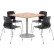 Ensemble KFI comprenant une table carrée de 42 pouces et 4 chaises, table en érable avec chaises noires
