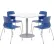Ensemble KFI comprenant une table à manger de 36 pouces et 4 chaises, table blanche et chaises bleu marine