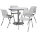 Ensemble de table et chaises de salle à manger rondes KFI 36", table « Gray Nebula » avec chaises en plastique gris clair