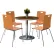 Ensemble KFI comprenant une table à manger ronde de 36 pouces et 4 chaises, table en noyer et chaises au fini naturel