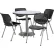 Ensemble KFI comprenant une table à manger ronde de 42 pouces et des chaises, table grise avec chaises en plastique noir