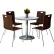 Ensemble KFI composé d'une table à manger ronde de 42 pouces et de 4 chaises, table grise et chaises couleur espresso