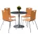 KFI 42" Round Dining Table & 4 Chair Set, Graphite Table With Natural Chairs