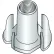 1/4-20X9/16  4 Prong Tee Nut Zinc, Pkg of 2000