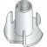 3/8-16X7/16  3 Prong Tee Nut Zinc, Pkg of 500