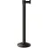 Poteau de base Lavi Industries, poteau noir « Wrinkle » de 38,5" de hauteur, sangle noire rétractable de 10' de longueur