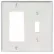 Leviton 80405-T, 2 emplacements, 1 interrupteur à bascule, 1 Decora/Gucci, standard, amande clair - Quantité par lot : 25
