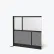 Cloison modulable Luxor, acrylique dépoli, 53" de largeur x 48" de hauteur, module d'extension, noir/gris