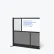 Cloison modulaire Luxor, acrylique dépoli, tableau blanc, 53" de largeur x 48" de hauteur, module d'extension, noir/gris