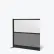 Cloison modulaire Luxor, vitre dépolie, 53" de largeur x 48" de hauteur, élément d'extension, noir/gris